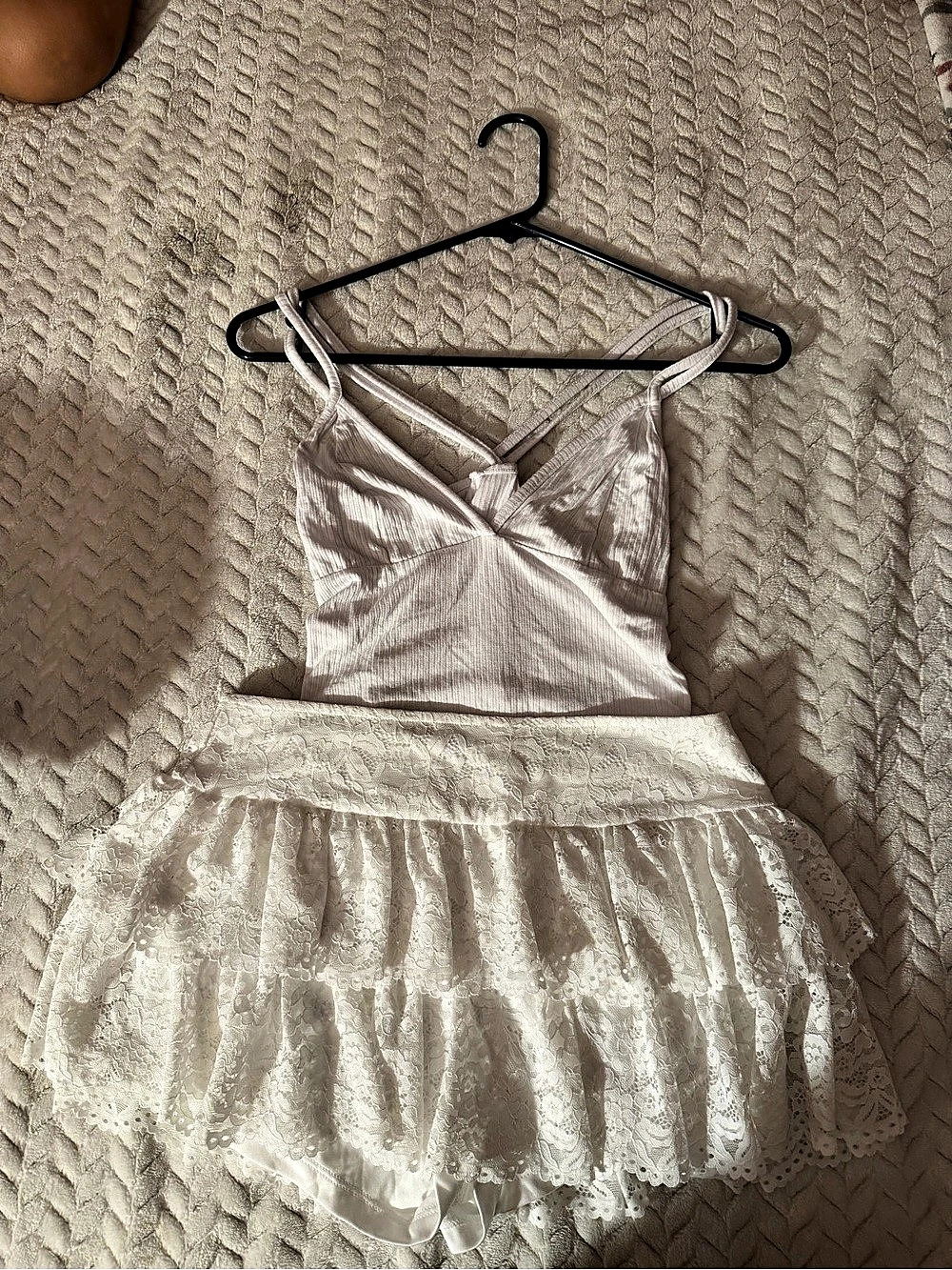 American Eagle Outfitters White Lace Mini Dress